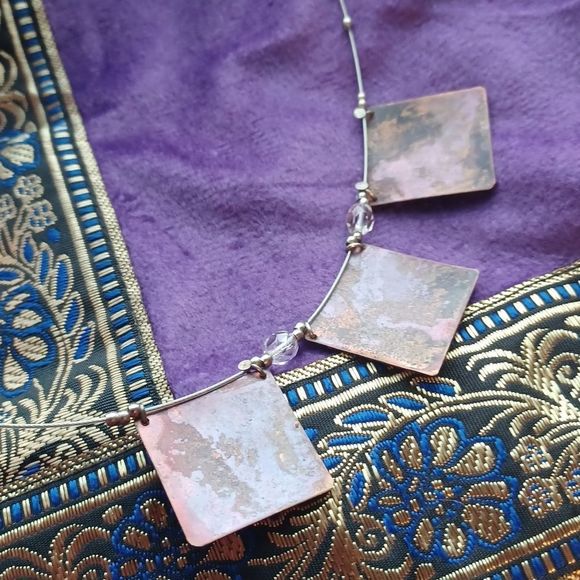 Vintage enameled copper African Motif necklace - Picture 4 of 5